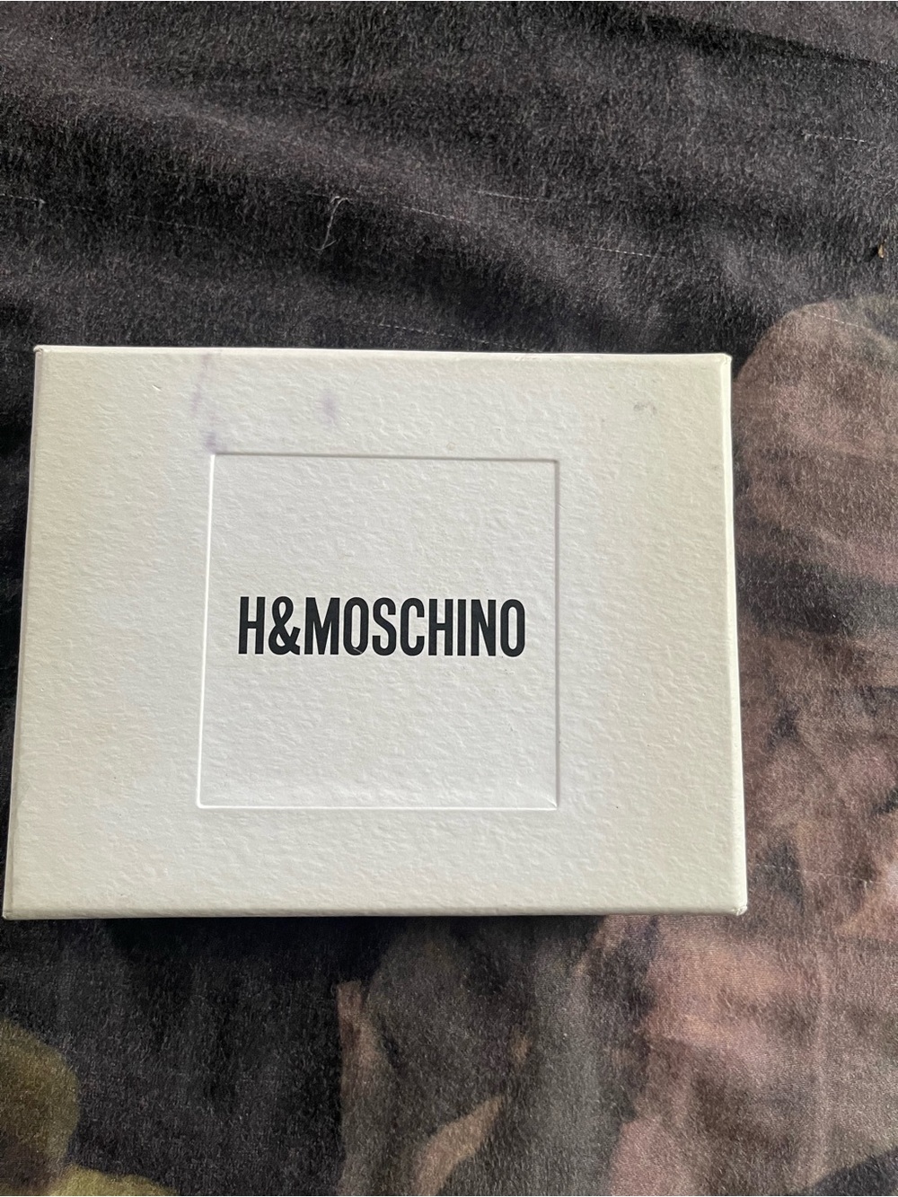 Moschino Gold Crystal Square Logo Drop Earrings - Picture 5 of 6